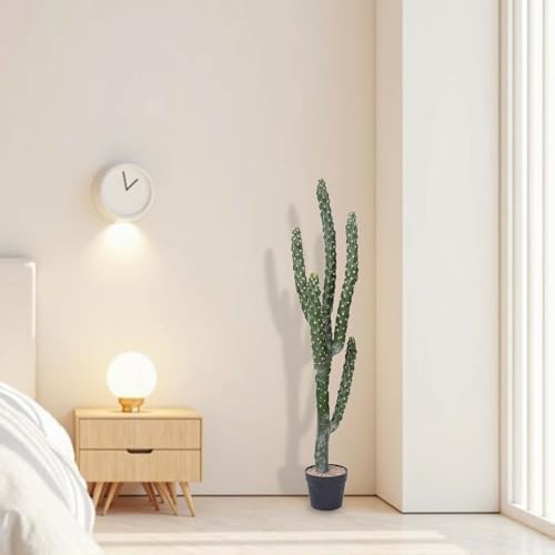 46Inch Artificial Cactus Faux Cacti Fake Cactus Saguaro Potted Plants for Indoor Outdoor Home Offices Store Decoration