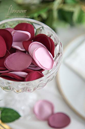 Floroom 300pcs Rose Petals Burgundy Maroon Mauve Faux Silk Flower Petals for Wedding Flower Girl Basket Aisle Scatter Table Centerpieces Party Confetti Bridal Shower Romantic Night Decoration - color: Dusty Burgundy, size: 300pcs