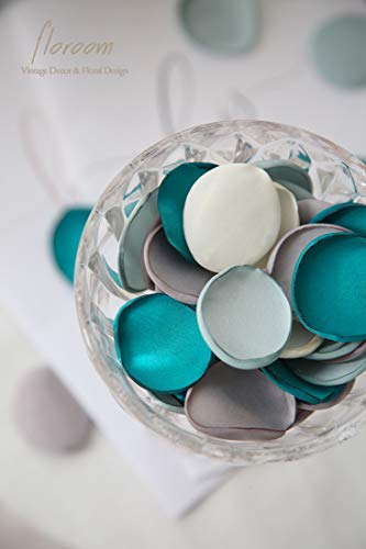 Floroom 300pcs Rose Petals Teal Green Faux Silk Flower Petals for Wedding Flower Girl Basket Aisle Scatter Cake Table Centerpieces Party Confetti Baby Shower Romantic Night Decoration Home Decor - color: Green Light Forest, size: 300pcs