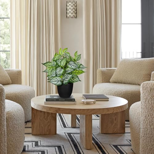14.5" Artificial Plants Indoor Home Decor, Fake Potted Silk Plants for Shelves Living Room Decorative, Small Artificial Office Desk Plant in Pots, Faux Potted Greenery Tropical House Plant, Set of 2 - color: 2 Sets #Green Mix White