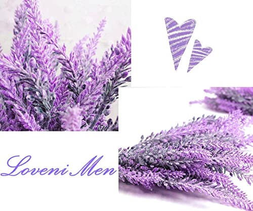 Fuchsia 4pcs Artificial Flowers Flocked Plastic Lavender Bundle Fake Plants Wedding Bridle Bouquet Indoor Outdoor Home Kitchen Office Table Centerpieces Arrangements Christmas Decor - color: Lavender/Fuchsia/4pcs