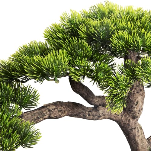 Artificial Bonsai Tree, Large Faux Pine Plants 15 inch, Faux Juniper Potted Plants Indoor Decor for Office Desk Home Table, Greenery Desktop Bonsai Plant for Room Decorations, Tall 15" - style: A-Bonsai (15 Inch)