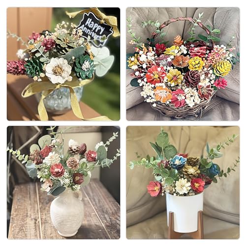 Tiyard 18pcs Eucalyptus Stems Artificial Eucalyptus Leaves Stems Artificial Fake Flowers for Home Office Flowers Bouquet Centerpiece Wedding Decoration Christmas Decor 2025