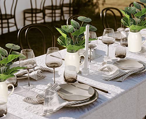 RECUTMS 6 Bundles Fake Plants Artificial Tropical Palm Leaves Tree Faux Monstera Shrubs Green Plant Turtle Leaf Stems UV Resistant Greenery Indoor Outdoor Home Garden Office Bouquet Filler Decor - color: Palm Plants Tree 6pcs 14 Inch