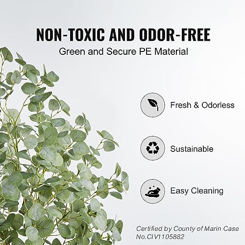 VEVOR Artificial Eucalyptus Tree, 6 FT Faux Plant, Secure PE Material & Anti-Tip Tilt Protection Low-Maintenance Plant, Lifelike Green Fake Potted Tree for Home Office Christmas Decor Indoor Outdoor - color: Eucalyptus Tree, size: 6ft