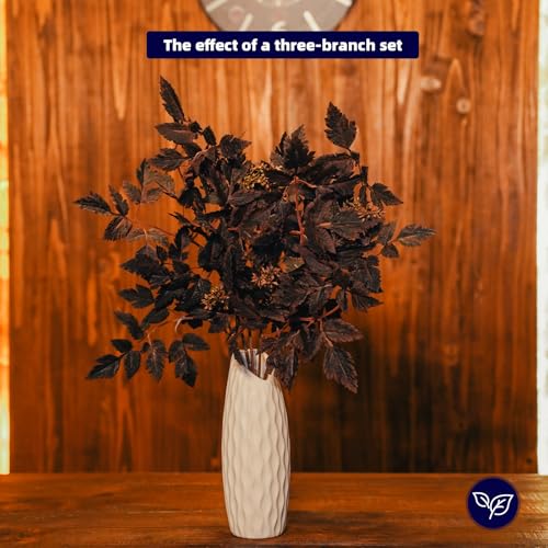 Artificial Flowers 24 Inches, Deep Purple Faux Bugbane Snakeroot for Vase Arrangements, Home Wedding Decor, Bendable Stems, Set of 3