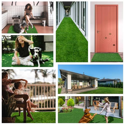Fake Grass Artificial Turf Grass Outdoor for Dogs, DIY Natura Artificial Grass Rug Decor for Lawn Balcony Patio (78.74 x 39.37 INCH)
