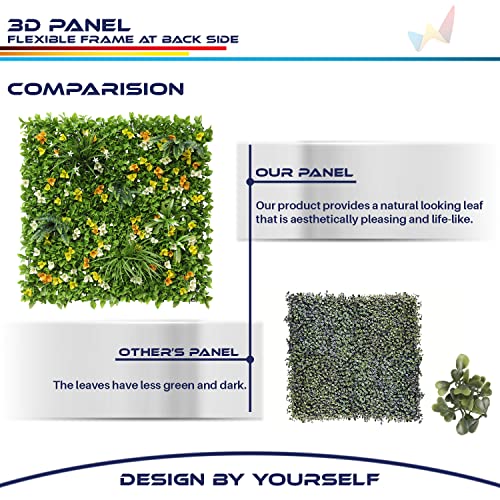 Windscreen4less 1 PC 40"x40" Artificial Boxwood Panels Faux Plant Grass Green Wall Panel Decoration for Outdoor Indoor Garden Backyard (Style 6) - color: 3d Panel Style 6, size: 40"x40"
