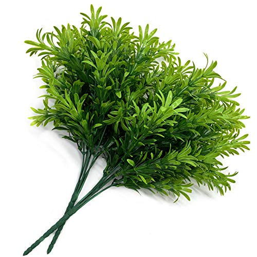 Artificial Shrubs, Plastic Plants Soft Grass Fake Greenery, Outdoor Indoor Home Garden Verandah Parterre Wedding Garland Table Centerpieces Decoration UV Resistant Planter Filler 2 pcs - color: Soft Grass / 2pcs