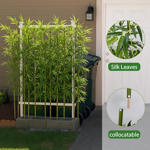 5ft 20 Pack Fake Bamboo, Artificial Bamboo Plants Outdoor, Tall Faux Bamboos Tree for Privacy Covers on Deck and Patio, Decoration for Garden, Yard, Office - size: 5ft