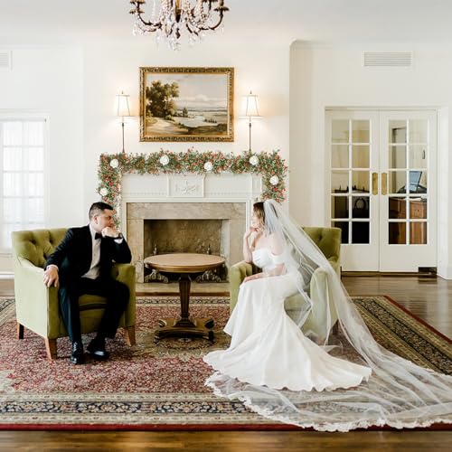 2 Pcs 5.8ft Artificial Baby Breath Flower Vines, Babys Breath Artificial Flowers Real Touch Faux Gypsophila Hanging Fake Baby's Breath Garlands for Wedding and Baby Shower Decor(Red-Orange - color: Red-orange
