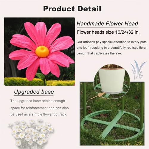 Large Daisy Flowers Artificial,5.9 Ft Giant Paper Flower Decoration,Big Flowers Decor for Birthday Party,Garden,Office,Home,Wedding,Graduation,Shop Window Display(Rose) - color: Rose
