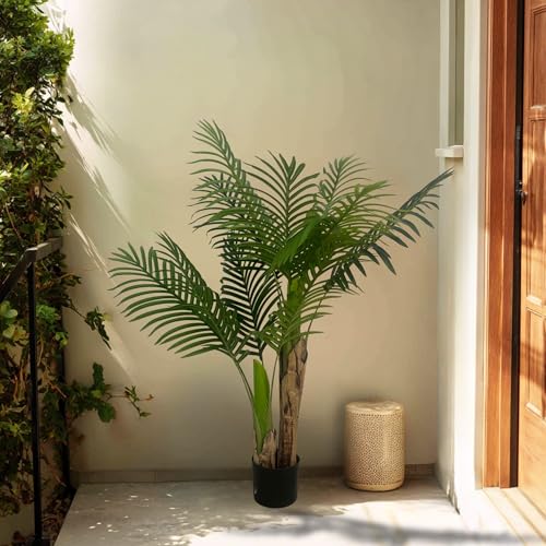 XBrand 4ft Artificial Palm Tree, Realistic Tropical Decorative Indoor Plant - color: Palm Tree - 4ft