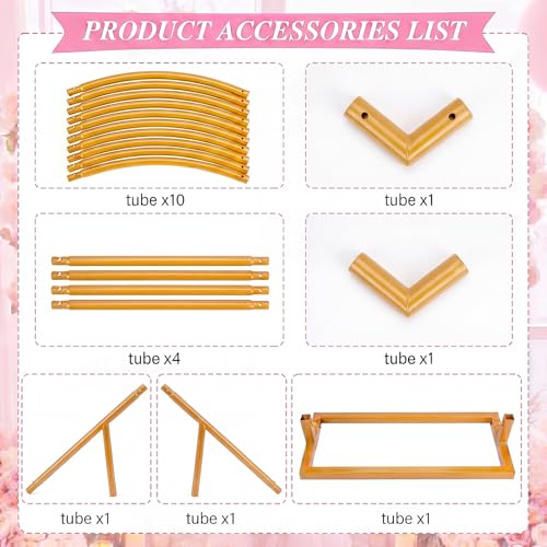 Arttown 6.6 FT Heart Arch Stand Gold Heart Shaped Wedding Arch Frame Wedding Arch Photo Backdrop Stand Suitable for Proposal, Wedding, Valentine’s Day, Bridal, Birthday Party Decorations - color: Gold