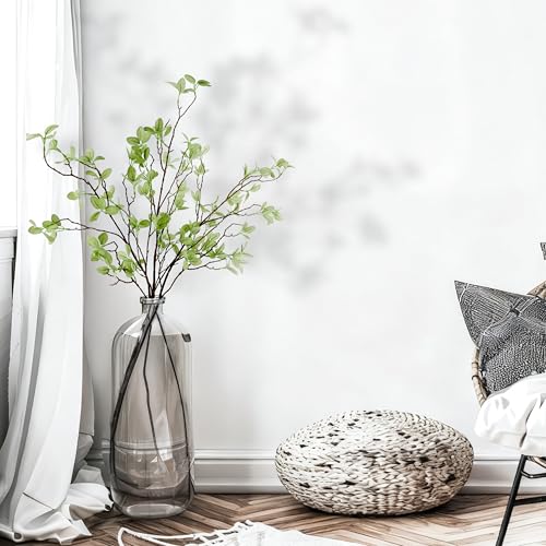 THAWAY 3 Pcs Artificial Eucalyptus Stems - 43 Inch Long Faux Eucalyptus Branches for Tall Vase Filler, Realistic Greenery Stems Fake Silk Leaves for Home Table Farmhouse Wedding Decor