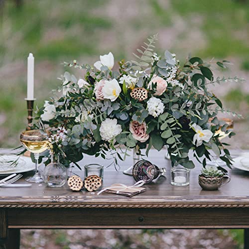 CEWOR 80pcs Artificial Eucalyptus Stems Fake Eucalyptus Leaves Stems Real Touch Leaf Branches for Flower Bouquet Wedding Easter Centerpiece Spring Home Office Decor - color: Grey Green, size: 80pcs