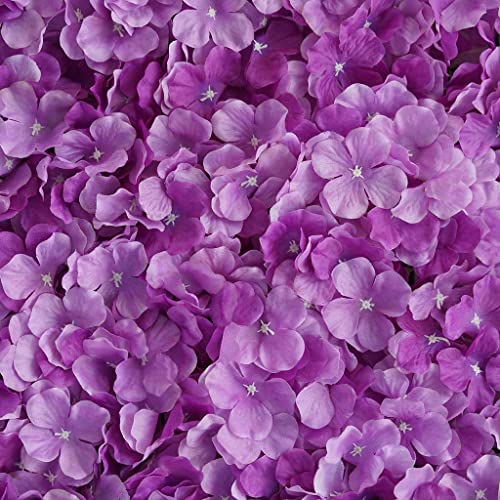 Tableclothsfactory 4 PCS Purple Silk Hydrangea Flower Mat Wall Wedding Event Decor for DIY Centerpiece Arrangement Party Decorations - color: Purple
