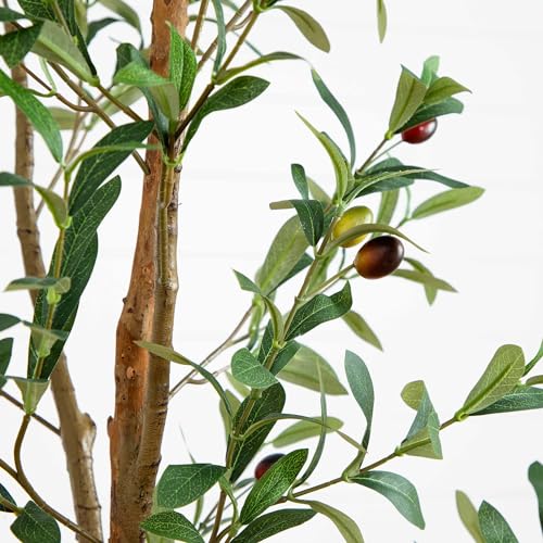 Artificial Potted Olive Tree - 6' - Green - size: 6ft