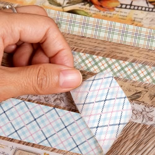 42 Rolls Vintage Stripe Washi Tape Set，Decorative Tape for Scrapbooking, Journaling, Bullet Journals, DIY Crafts, and Gift Wrapping - color: Green