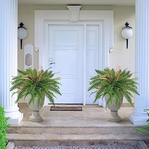 Dremisland Artificial Ferns for Outdoors,Set of 2 Bouquets 36" Diam Large Fake Hanging Ferns Artificial Boston Fern Fake Fern Plant Artificial Bush for Home Garden Porch Farmhouse Decor(36" Diam-2PCS) - color: 36" Diam-2pcs