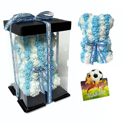 Argentina LED Artificial Rose Flower Bear, Valentine's Mother's Day, Christmas, Birthday,Thanksgiving Party Anniversary Girl Friend Wife Light Strips and Greeting Cards （AR） - color: Ar