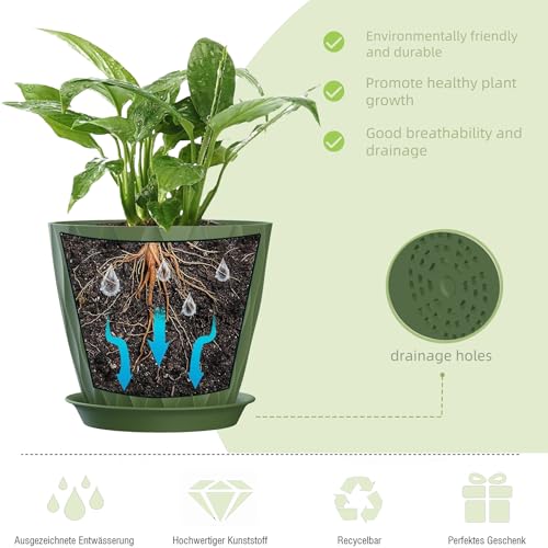 4/4.5/5/5.5/6/6.5/7 Inch Plant Pots,7 Pack Flower Pots with Drainage Holes and Trays,Plastic Planters for Indoor Outdoor Plants Growth,Multicolor - color: Colorful, size: 7+6.5+6+5.5+5+4.5+4inch