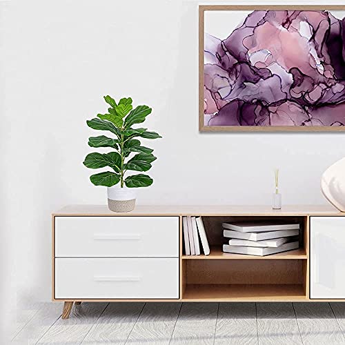 30" Little Artificial Fiddle Leaf Fig Tree/Faux Ficus Lyrata for Home Office Decoration