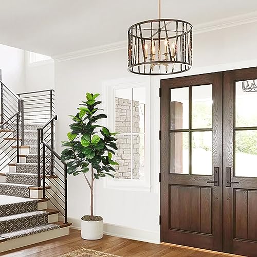 LYERSE Artificial Fiddle Leaf Fig Tree - 6.5ft Faux Ficus Lyrata Plant with 108 Fiddle Leaves Fake Fig Silk Tree in Pot Artificial Tree for Indoor Outdoor Home Office Perfect Housewarming - size: 6ft 6in