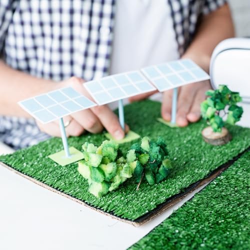 MECCANIXITY 12Pcs Artificial Grass Turf Mat, 6 x 6 x 0.2 inch Realistic Fake Grass Rug Carpet for Outdoor Garden Lawn Landscape Decoration Patio Rug