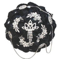 Black Wedding Bridal Bouquet with Bling Brooch Rhinestone String Cascade Bouquet for Bride Bridesmaid Quinceanera Satin Rose Flower Bouquet Wedding Black 8.3in - color: ['Black #2'], size: Diameter: 8.3 inches