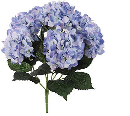 Larksilk Hydrangea Artificial Flowers - Faux Hydrangea Flowers - Home Decor, Easter Decorations, Spring Decor - Floral Centerpieces for Tables - 20" Floral Stems, Blue, 1 Piece - color: Blue, size: Pack of 1