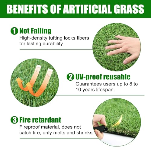Artificial Grass Turf 3x10 FT Dog Pee Pad, Large Synthetic Turf Mat with Drainage Holes for Potty Training, Reusable Fake Grass Rug Outdoor Patio Balcony, Green - size: 3x10FT