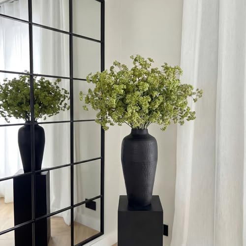 Thiccywoov 3 Pcs Green Faux Berry Stems for Vase, 32 Inch Artificial Greenery Stems Branches for Home Decor, Farmhouse Table Centerpiece Mantel Kitchen Decoration - color: Green, size: 32 inches