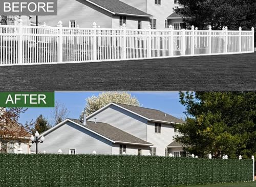 Faux Ivy Privacy Fence Screen 4PCS 20 x 20 Inch Artificial Faux Ivy Hedge Expandable Faux Privacy Fence Decoration for Wall Screen, Outdoor Garden, Wedding Decor,No Cable Tie (40x40 inches) - size: 40x40 inches