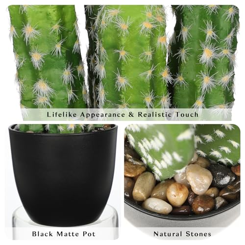 Artificial Cactus Plants 9.3 inch Small Faux Cactus Plants Indoor Fake Desert Cacti Succulents Plants Artificial Plant Indoor with Pot Cactus Decorations for Home Decor Office Desk Tabletop Shelf - size: SUP_170