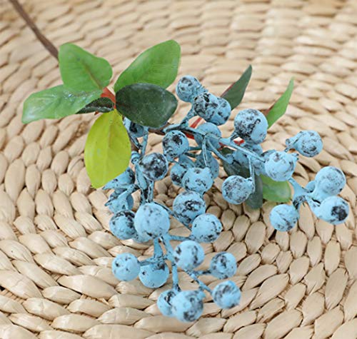 Fake Artificial Flowers California Berries Blueberry Fruit for Home Hotel Decor (Blue 20 Pack) - color: Blue 20 Pack