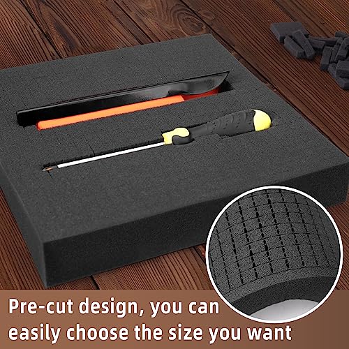 DECOHS 4 Pcs Pick and Pluck Foam- 12 x 12 x 2 Inch Pick Apart Foam Insert- Pluck Pre Cube Sheet Foams with Bottom Use for Board Game Box Cases Storage Drawer - size: 1 Size - 4 Pieces - 12 x 12 x 2 inches