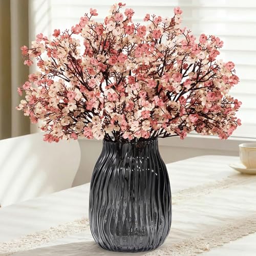 Lifewit Baby’s Breath Artificial Flowers, 10 Bundles Silk Gypsophila Faux Floral Stems for Wedding Bouquets, Home Decor, Centerpieces, DIY Arrangements, Farmhouse & Party Decorations (Beige Brown) - color: Beige Brown