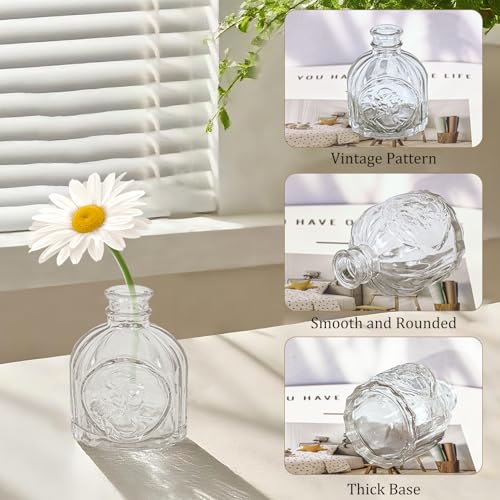 40Pcs Glass Bud Vase Set,Small Flower Vase for Tables Centerpieces Decor, Mini Vintage Clear Vase for Home,Wedding,Party Decorations