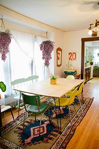 RECUTMS Artificial Purple Lavender Hanging Plants, 4Pcs 30.3 Inches UV Resistant Plastic Trailing Greenery Garlands for Outdoor Home Room Garden Patio Farmhouse Wedding Front Porch Party Indoor Decor - color: Fuchsia