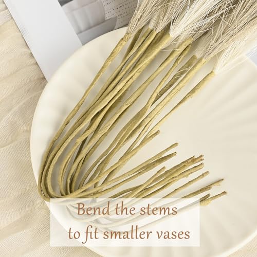 U-LIAN 36PCS Faux Pampas Grass 21.7 Inch, Small Artificial Pampas Grass Decor for Vase, Fake Fluffy Floral, Artificial Dried Flowers, Dry Plant Home Wedding Boho Decor (Beige & Brown) - color: Beige&brown Gradient, size: 22"-36 PCS