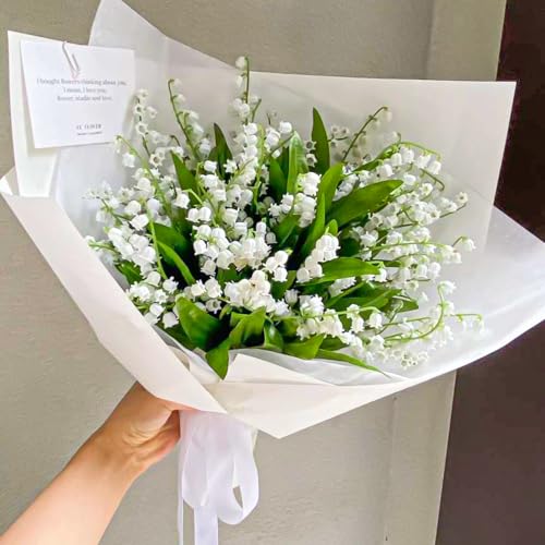 Artificial Flower Bellflower Simulated Lily of The Valley Home Soft Decoration Wedding Valentine's Bouquet Green Plants,1PCS - size: 35*5*3cm