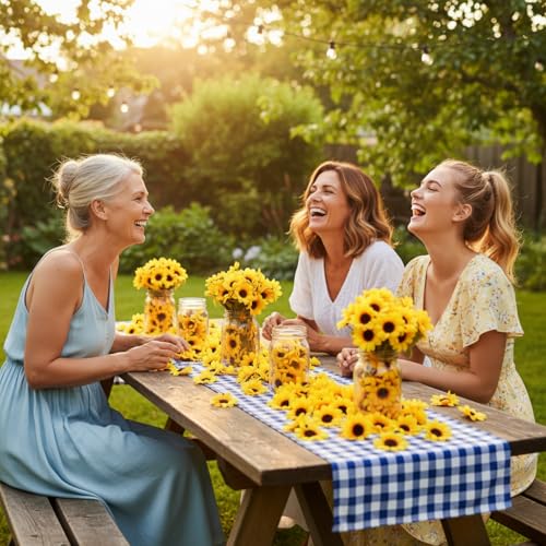 100Pcs Yellow Fashion Artificial Flower Heads Mini Fake Sunflower Decorative Fabric Flowers Craft Floral Embellishments for Wreaths Wedding Artificial Flowers