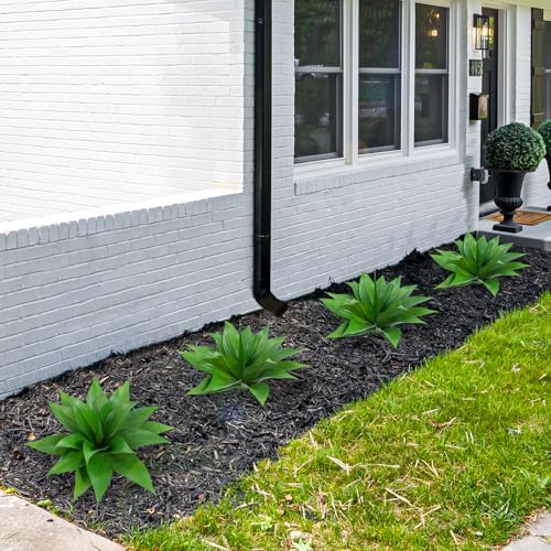 2 Pack 16 Inch Artificial Agave Plant - Large Faux Succulent Steams for Indoor Outdoor Decorating, UV Resistant Realistic Tropical Greenery for Garden Front Porch Aesthetic Decor - 18 Leaves, Green - color: Green, size: 16"- 2pcs
