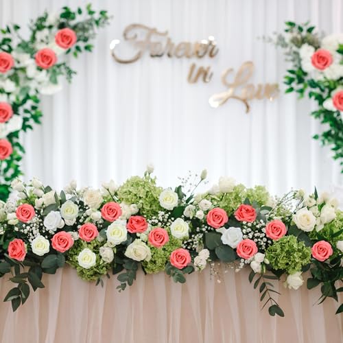 10 Pcs Peach Rose Artificial Flower, Faux Silk Flowers With Long Stems, Fake Roses Bulk Bouquet for Decoration Valentine's Day Centerpieces Proposal Bridal Bouquets Shower Party Home Floral Decor - color: Peach