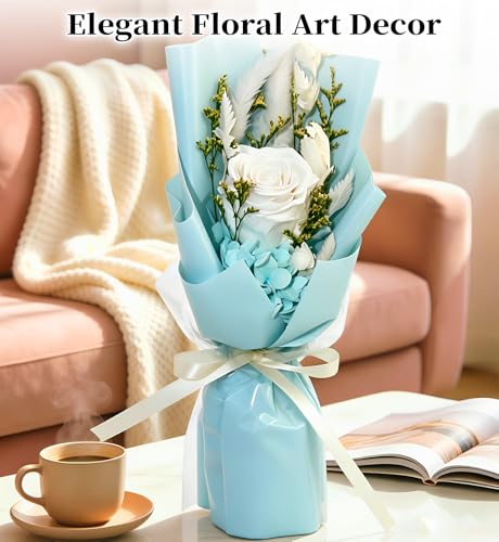 Preserved Flowers Bouquet,Flowers For Delivery,White Rose Bouquets,Birthday Flowers Gifts For Women Mom Grandma Wife Friends,Real Roses Gift From Daughter Valentine’S Day Mothers Day Anniversary - color: White, size: Rose Bouquet