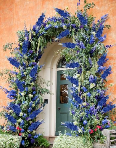 IPOPU Blue Delphinium Artificial Flowers 6PCS Royal Blue Silk Flowers 34.60" Faux Snapdragon Flowers Larkspur Fake Antirrhinum Long Stem Flowers for Tall Vase Wedding Home Decor (Royal Blue) - color: Royal Blue