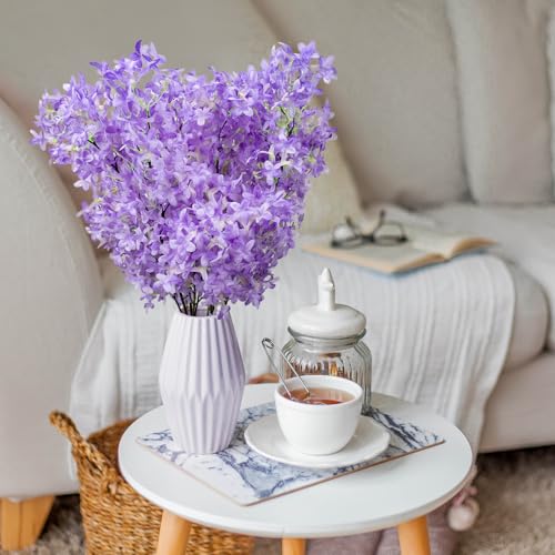 4PCS 38inch Lilac Artificial Flowers Purple Fake Delphinium Long Stem Silk Real Touch Flower Faux Lilac Floral Arrangement for Tall Vase Table Centerpieces Wedding Garden Home Decoration(Purple) - color: 38inch Purple
