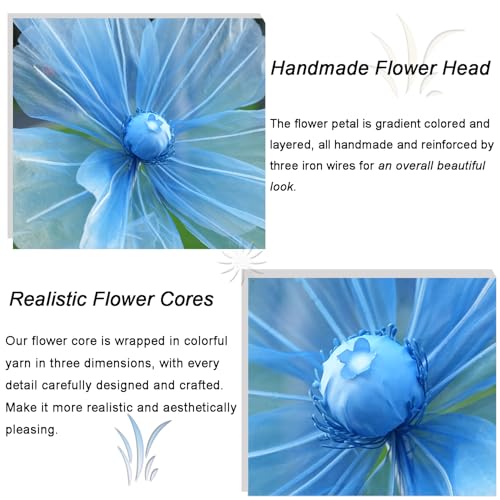 Giant Flowers for Decoration,Wedding Reception Essential,5.6 ft Huge Artificial Silk Flower,Ideal for Party Banquet Background Decor and Photographic Props(Blue) - color: Blue