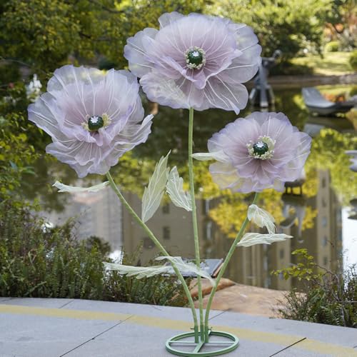 Giant Artificial Flowers for Decoration with Stand,Extra-Large Gradient Pink to Purple Faux Bloom Display for Wedding Decor,Event Backdrops, Storefront Styling & Home Interior Decoration - color: Pink to Purple Gradient